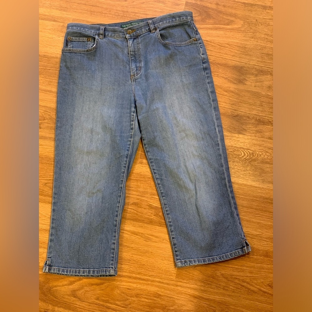 Ralph Lauren Denim Capri Cropped Jeans Size 10 Inseam 21 Rise 11 Medium Wash